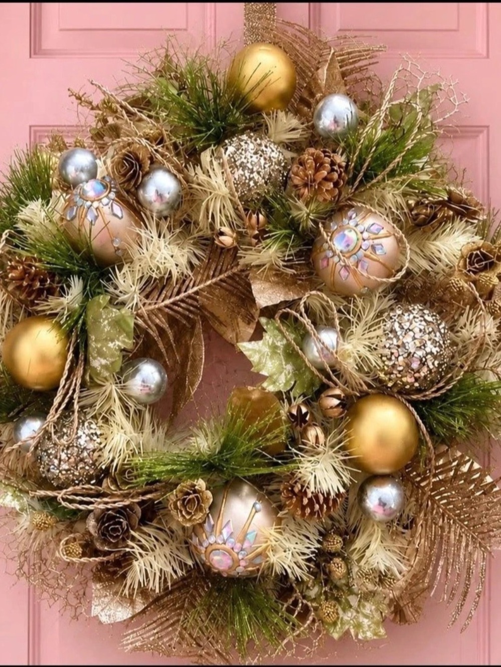 Pier 1 20" pink xmas wreath